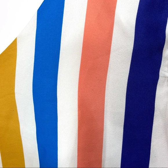 Tyche White & Multicolor Striped Keyhole Tie Front Tank Top Size Large Women’s - Picture 11 of 16